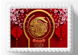 Chinese New Year Rabbit  Edible Image Edible Cake Topper Frosting Sheet ... - £11.30 GBP+