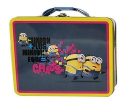 Despicable Me Minions Chaos Embossed Large Carry All Tin Tote Lunchbox, NEW - £5.50 GBP