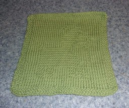 Handmade Knit Cute Corgi Dog Green Dishcloth Pembroke Welsh Dog Lover Br... - $8.49