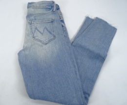 Mother High Waisted Looker Ankle Fray Womens Size 25 Blue Skinny Jeans AU Revoir - £52.03 GBP