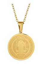 San Benito Pendant Charm Religious Patron Saint Medal St Benedict Necklace 18&quot; - £11.53 GBP
