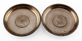 Paire Indien Argent Plats, 1877 &amp; 1907 Un Roupie Pièce de Monnaie Plateaux - $5,485.00 MXN