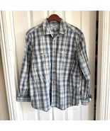 Carhartt Sun Beam Relaxed Fit Cotton Blue Plaid Long Sleeve Shirt Men&#39;s XL - $367.64 MXN