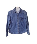 Vtg Tommy Hilfiger Boy Snap Denim Shirt Size 8 Long Sleeve Blue Embroide... - £10.46 GBP