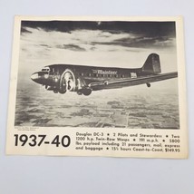 Vintage United Air Lines Photo Print 1937-40 Douglas DC-3 Mainliner Airplane  - £24.06 GBP