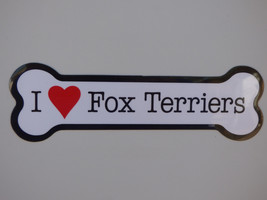 I Heart (Love) Fox Terriers Dog Bone Car Fridge Magnet 2&quot;x7&quot; NEW Waterproof - £3.94 GBP