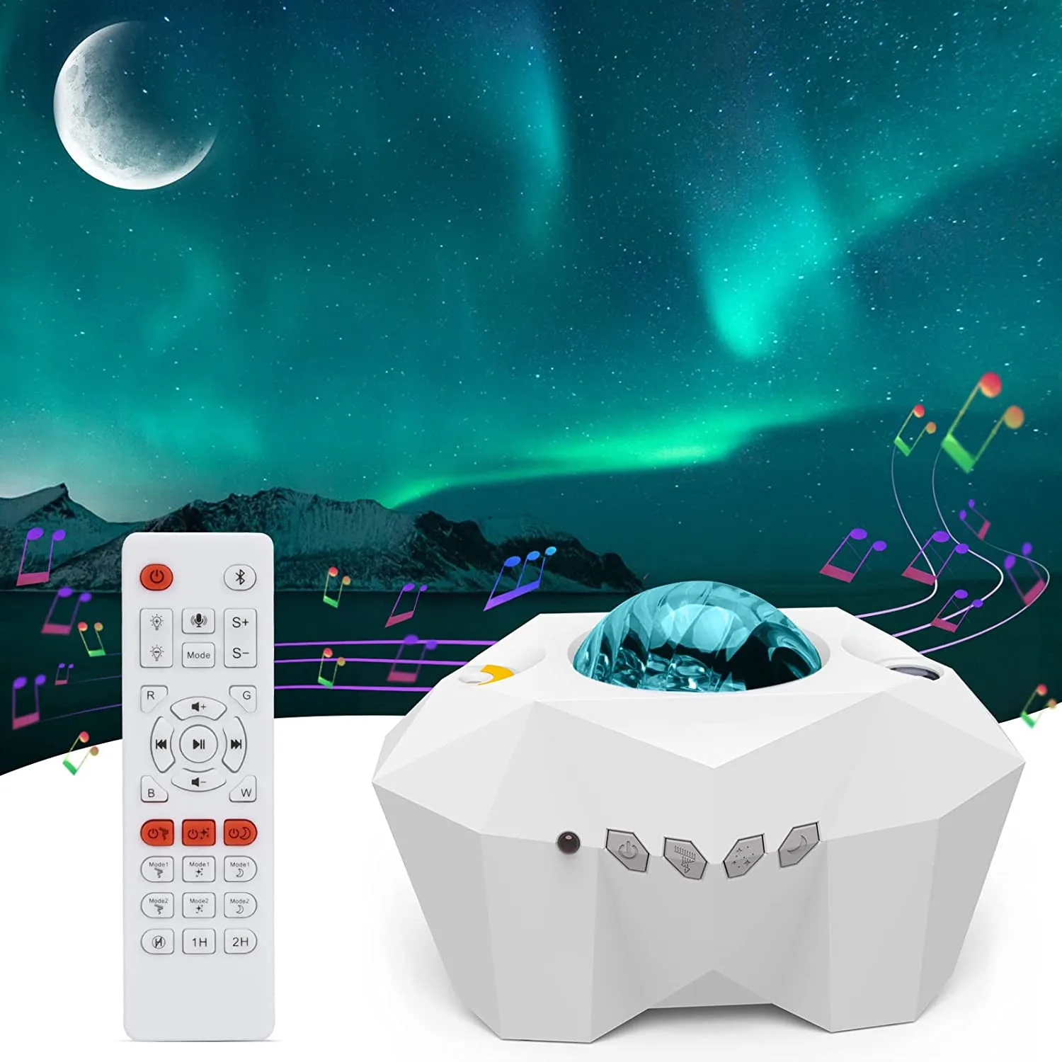 LED Aurora Galaxy Projector Night Light Bluetooth Music Speaker Star Pro... - £37.78 GBP+