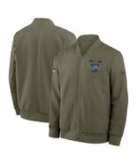 Mens Lions Salute to Service 2025 Sideline Full-zip Bomber Jacket - Olive - €86,29 EUR