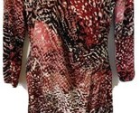 Calvin Klein womens 10 Pink Multi-Color Ruched Stretchy 3/4 sleeve Caree... - $12.99