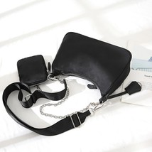  shoulder bags for women simple style black nylon crossbody messenger bags purse female thumb200