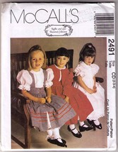 1999 Child&#39;s Dress, Pinafore &amp; Jacket McCall&#39;s Pattern 2491 Sizes 2-3-4 UNCUT  - £9.41 GBP