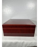 Cigar Boxes Humidor With Hydrometer Lot Of 2 Cherry Wood Lacquered - $102.34 CAD