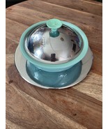 Everedy Co Ceramic Atomic Turquoise Casserole Chrome Lid &amp; Serving Plate... - $938.55 MXN