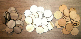 60 Pieces Kiln Dried Sanded Walnut, Cherry, &amp; Maple Earring / Wood Blanks 3/4&quot; - £9.30 GBP
