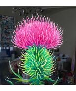 Original oil painting with epoxy resin Beauty of a Thistle Flower - $260.00