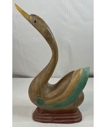 VTG Hand Carved Swan Goose Interperative Stylized Blended Pastels Hand p... - £45.98 GBP