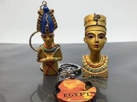 3 Vintage Souvenir Keyring Egypt Keychain Pharaons 4 Anciens Porte-Clés égypte - £14.66 GBP