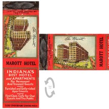 Vintage Matchbook Cover Marott Hotel Indianapolis Indiana 1940s Bluebird Bar - £7.75 GBP
