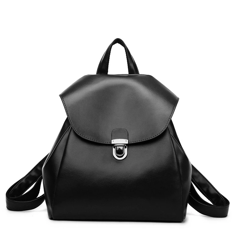 Fashion Solid Color Women Backpack High Quality Youth Pu Leather Backpa For Teen - £137.59 GBP