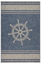 8&#39; X 9&#39; Blue And Gray Indoor Outdoor Area Rug - $3,632.00 MXN