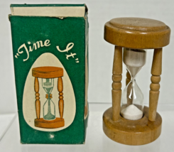 Vintage Foreign Wood Time It Hourglass Egg Timer 3.5 Minutes Original Box - $12.38