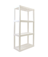 Plastic Shelf Garage Shelves Storage Rack Interlocking Multipurpose 4-Ti... - $75.41 CAD