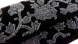 Retro Vintage Clutch Purse KKK Japan Black Velvet Beads All Handmade 1950s - $35.64