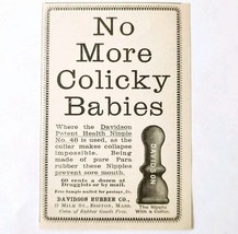 Davidson Rubber Nipple Colick Baby 1897 Advertisement Victorian Medical ... - €17,49 EUR