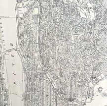 Upper Manhattan City Map 1935 New York NYC Atlas Street View 14 x 11&quot; LGAD99 - £31.96 GBP