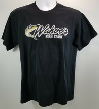 V) Wahoo&#39;s Fish Taco Advertising Men&#39;s Black T-Shirt Medium - £15.82 GBP
