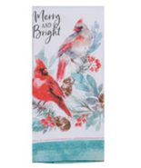 Kaydee designs kitchen towel dual purpose terry Merry &amp; Bright cardinal ... - $167.88 MXN