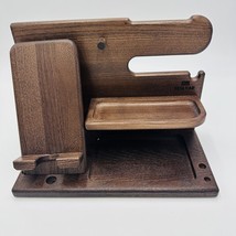 Teslyar Wood Phone Docking Station Ash Key Holder Night Stand Office Decor - $31.41 CAD