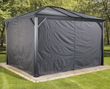 Set Of 4 8&#39; X 8&#39; Polyester Outdoor Curtains For Ventura Gazebo Sun, Brown. - £195.13 GBP