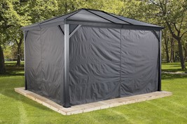 Set Of 4 8&#39; X 8&#39; Polyester Outdoor Curtains For Ventura Gazebo Sun, Brown. - £195.83 GBP