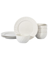 Gibson Home Fine Ceramic 8 Piece Dinnerware Set in White - $52.57 CAD