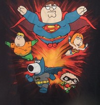 The Family Guy Cast as DC Super-Heroes Black SZ L Fighting T-Shirt Superman - $19.79