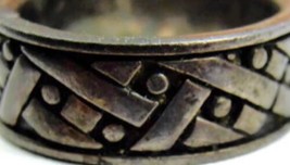 sz 7.50 Detailed Boho Band Patina 8.67g Vintage Ring Sterling Silver 925 - £38.98 GBP
