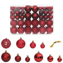  Christmas Bauble Set of 100 Wine Red Polystyrene Small - $2,106.85 MXN