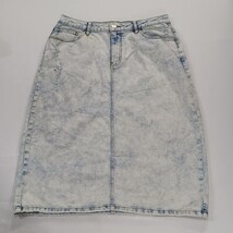Jupe de Abby RN#156745 Women's Acid Wash Cotton Denim Stretch Skirt Size Large image 12