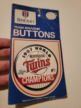 MINNESOTA TWINS 1987 WORLD SERIES- CHAMPIONS COLLECTOR BUTTON Vintage Ba... - £16.93 GBP
