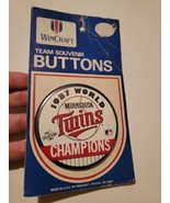 MINNESOTA TWINS 1987 WORLD SERIES- CHAMPIONS COLLECTOR BUTTON Vintage Ba... - £16.96 GBP