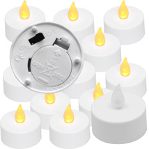 AMBER Tea Light - 12 Pack - Battery operated Tealight Candles no Flame S... - $15.99