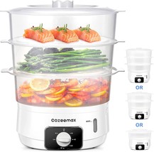 [White] 13.7QT Electric Food Steamer for Cooking, 3 Tier Vegetable Steamer - £59.15 GBP