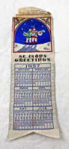 1937 Seasons Greetings Christmas Calendar Warner Woven Bookmark Ribbon 6... - $12.38