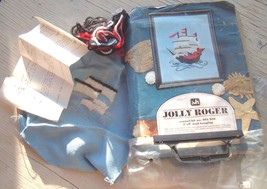 Vintage Jolly Roger Unfinished CREWEL Embroidery Wall Hanging Kit Wright Co - £11.72 GBP
