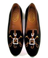 Men&#39;s Stubbs &amp; Wootton Palm Beach Polo Horse Stirrups Linen Shoes Size 11.5 - €127,67 EUR