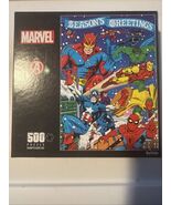 Marvel Jigsaw Puzzle 500 Piece Super Heroes "SEASON'S GREETINGS" Holiday... - $9.89