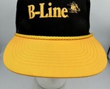 Vtg Trucker Hat B-Line Black Yellow Bee Strapback Rope Cap Rope - $16.44