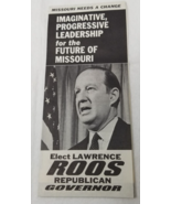 Lawrence Roos Missouri Republican Governor 1968 Brochure Election - $18.95