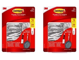 Two boxes of 3M Command Medium Wire Hooks, 16 Hooks, 20 Strips (Total 40) NIB - £27.46 GBP